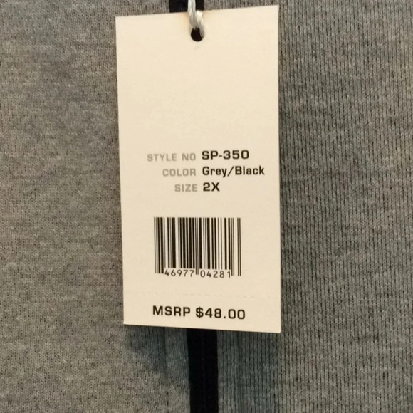 LUXE-T Gray & Black Hoodie Zippered Vest Size 2X - Picture 4 of 10